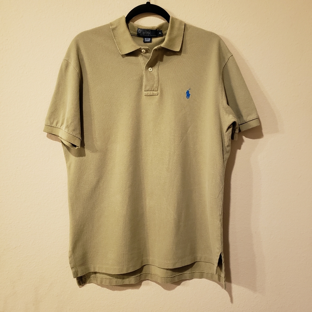 POLO RALPH LAUREN Men's Olive Polo Shirt - Medium